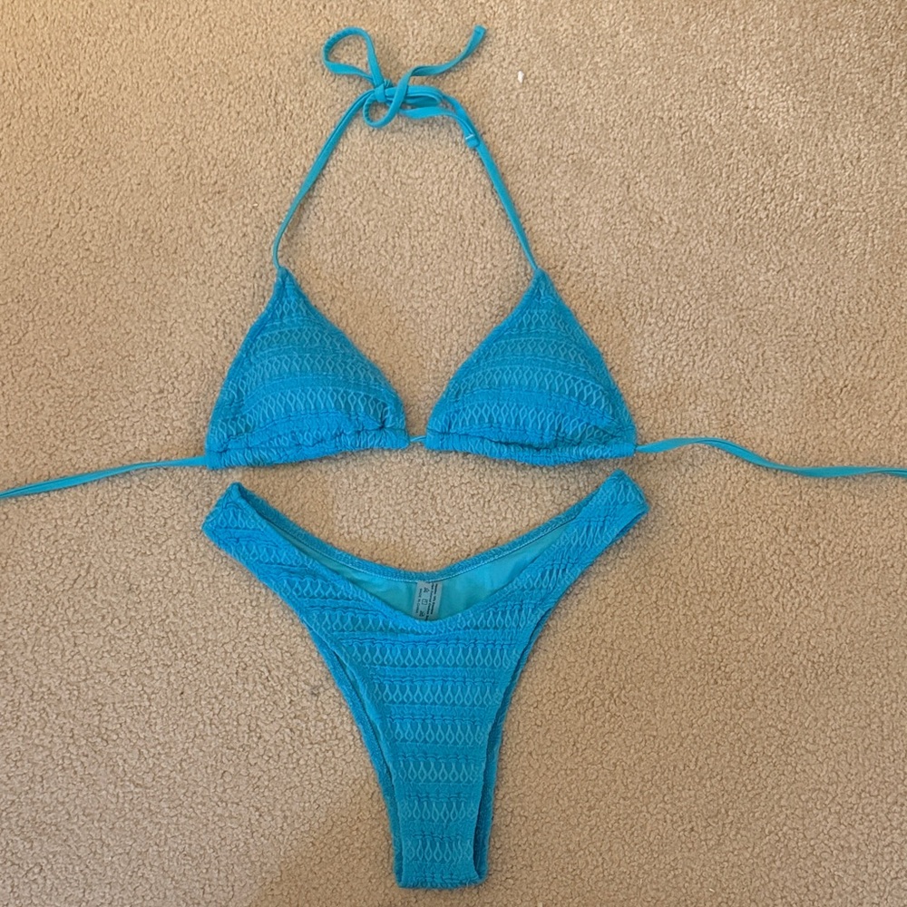 SHEIN Blue Crochet Bikini